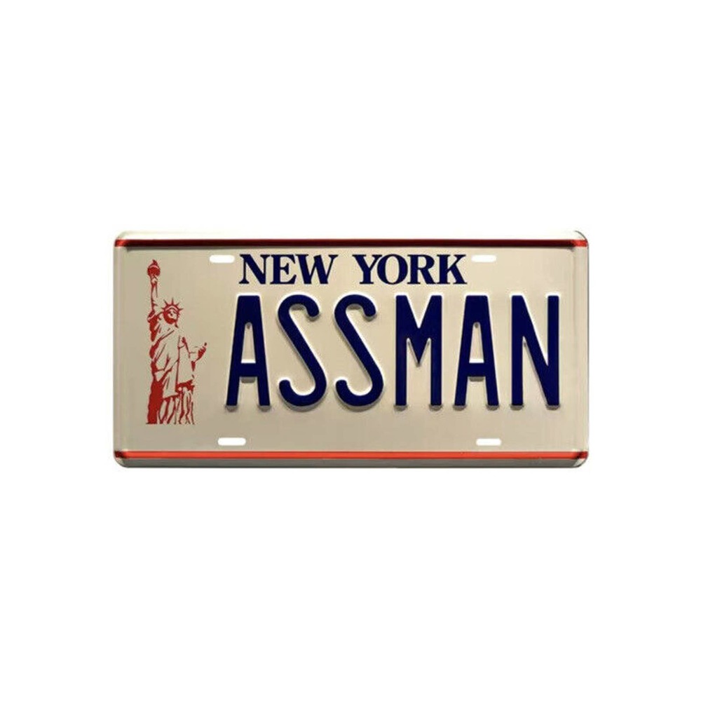 New York License Plate Style - Seinfeld - ASSMAN | Metal Stamped License Plate
